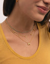 Collar Dots Turquoise Enamel Plata Baño Oro