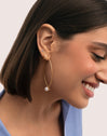 Pendientes Arch Bean Pearl Plata Baño Oro
