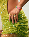 Anillo Amanda Verde Baño Oro
