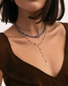 Collar Y Cianita Stones Acero Baño Oro