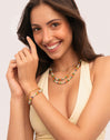 Pulsera Alpine Stones Acero Baño Oro