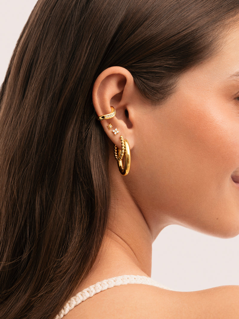 Pendientes Dana Dots Acero Baño Oro