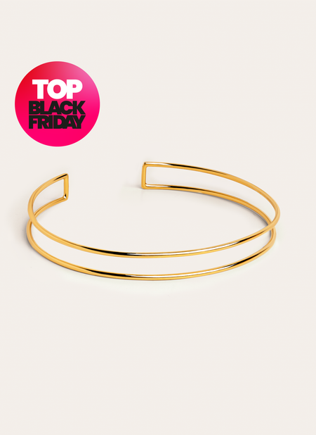 Choker Double Ring Baño Oro