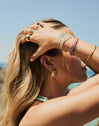 Puff Stainless Steel Gold Hoop Earrings
