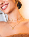 Choker Rhomb & Oval Acero Baño Oro