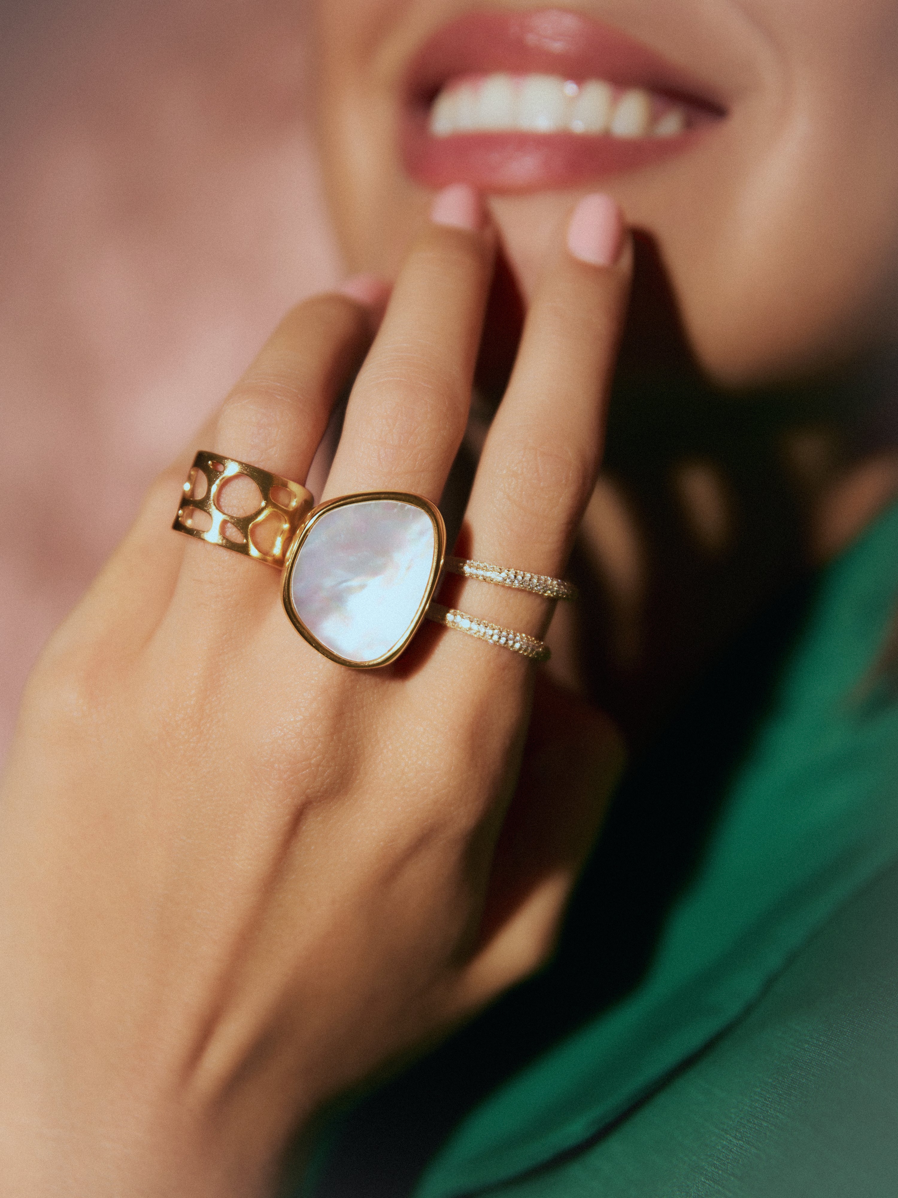 Anillo Ibiza Acero Baño Oro