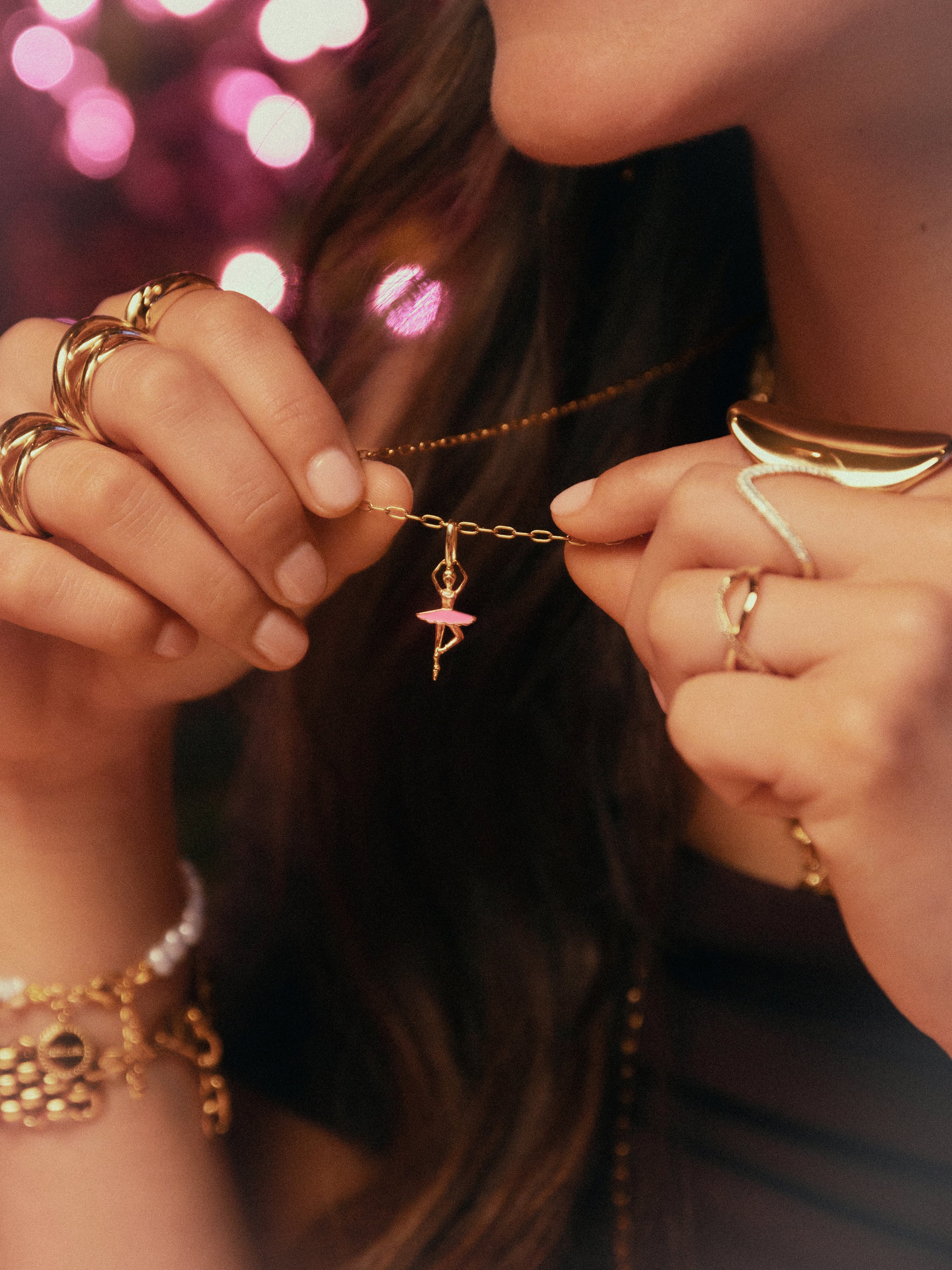 Charm Bailarina Baño Oro