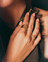 Peak-ring van staal met een goudlaag、】【