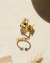 Anillo Personalizado Letter Spark Plata Baño Oro