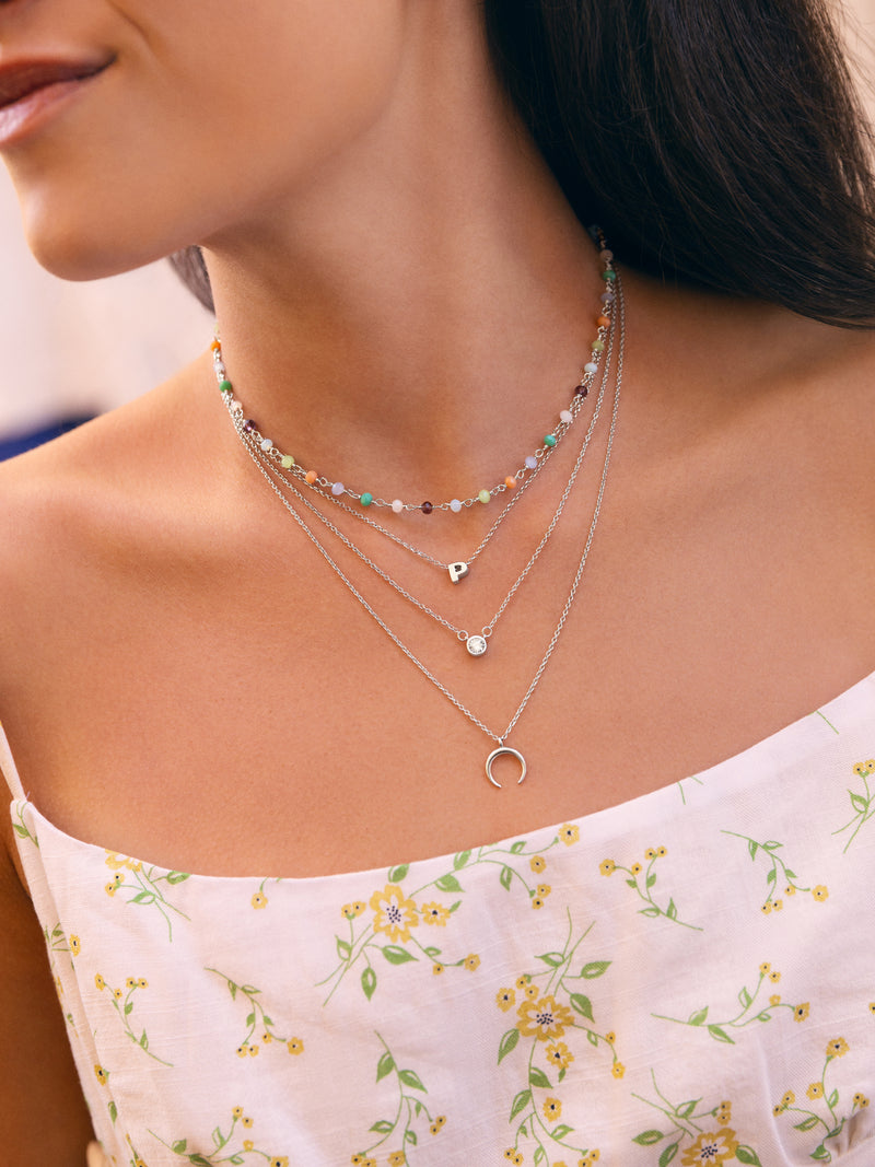 Ketting Crystals Colors Zilver