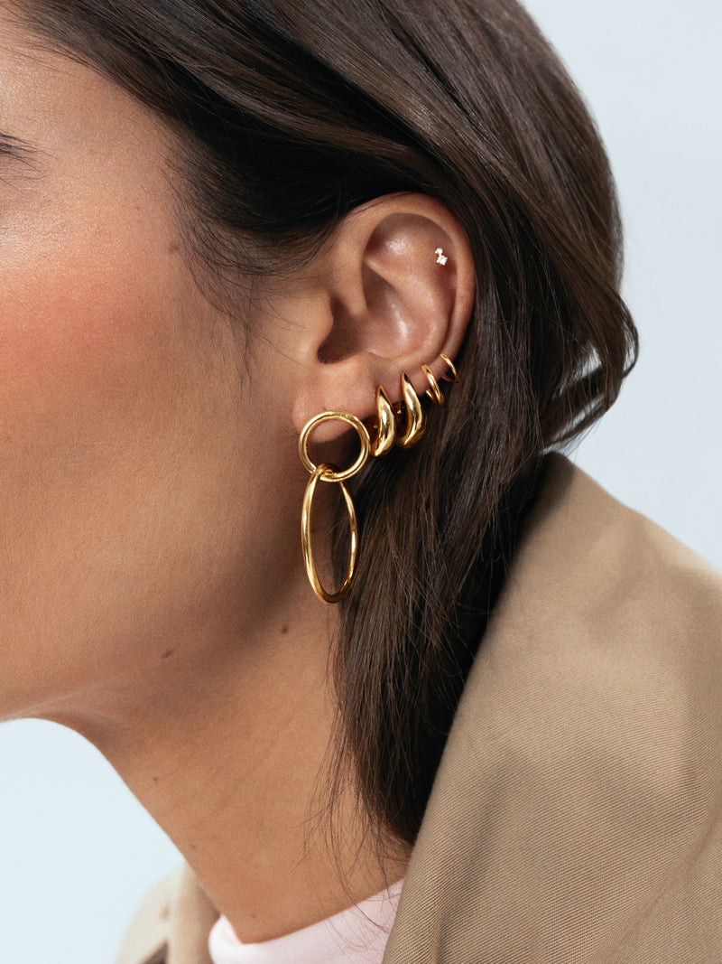 Organic Twist Hoop Earrings Gold Plated