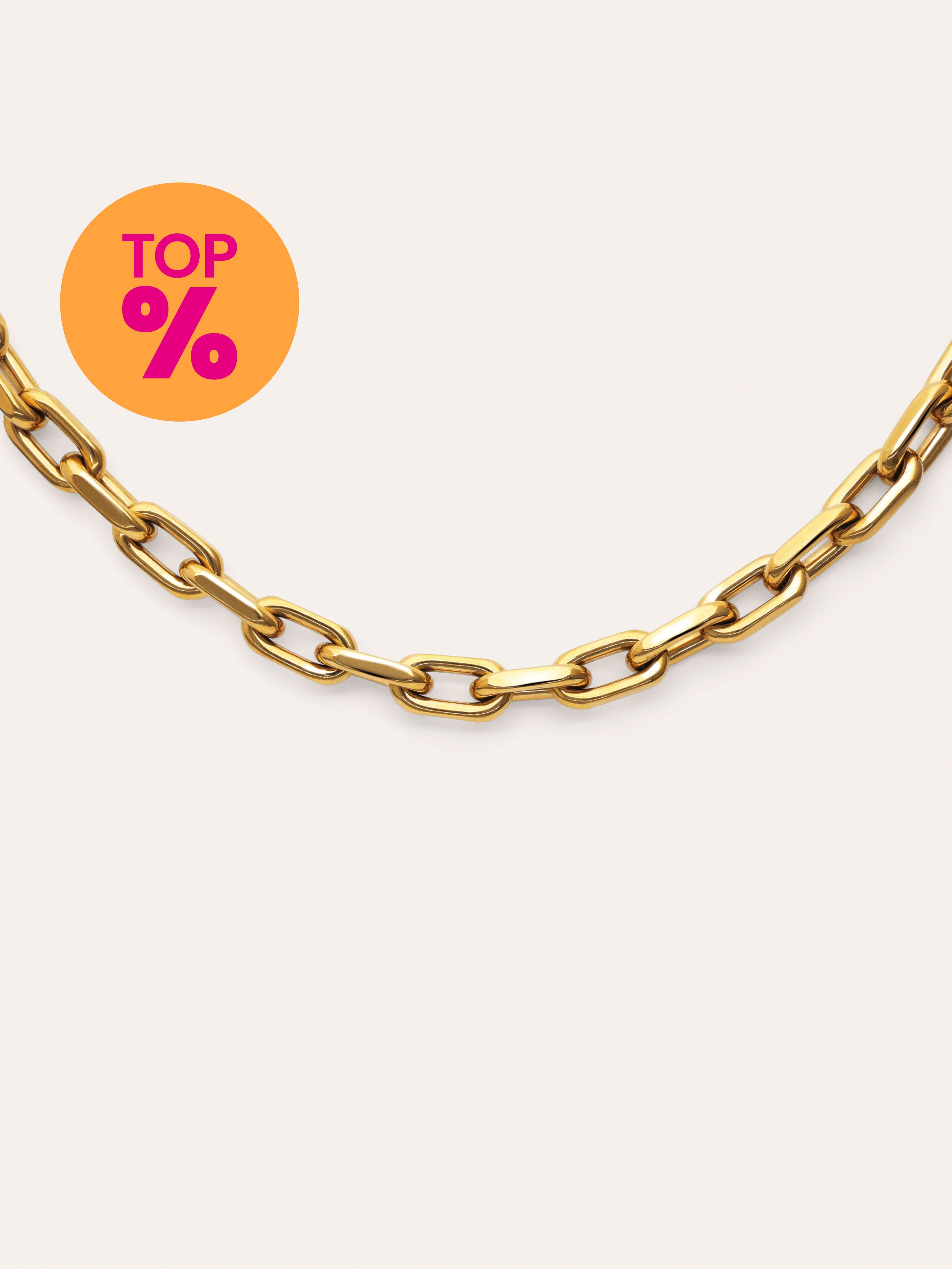 Collar Big Link Acero Baño Oro