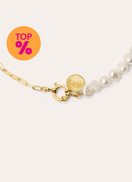 Collar Chic Pearl Acero Baño Oro