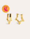 Pendientes Superstar Acero Baño Oro