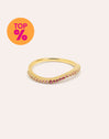 Anillo Fino Scarlett Rosa Baño Oro