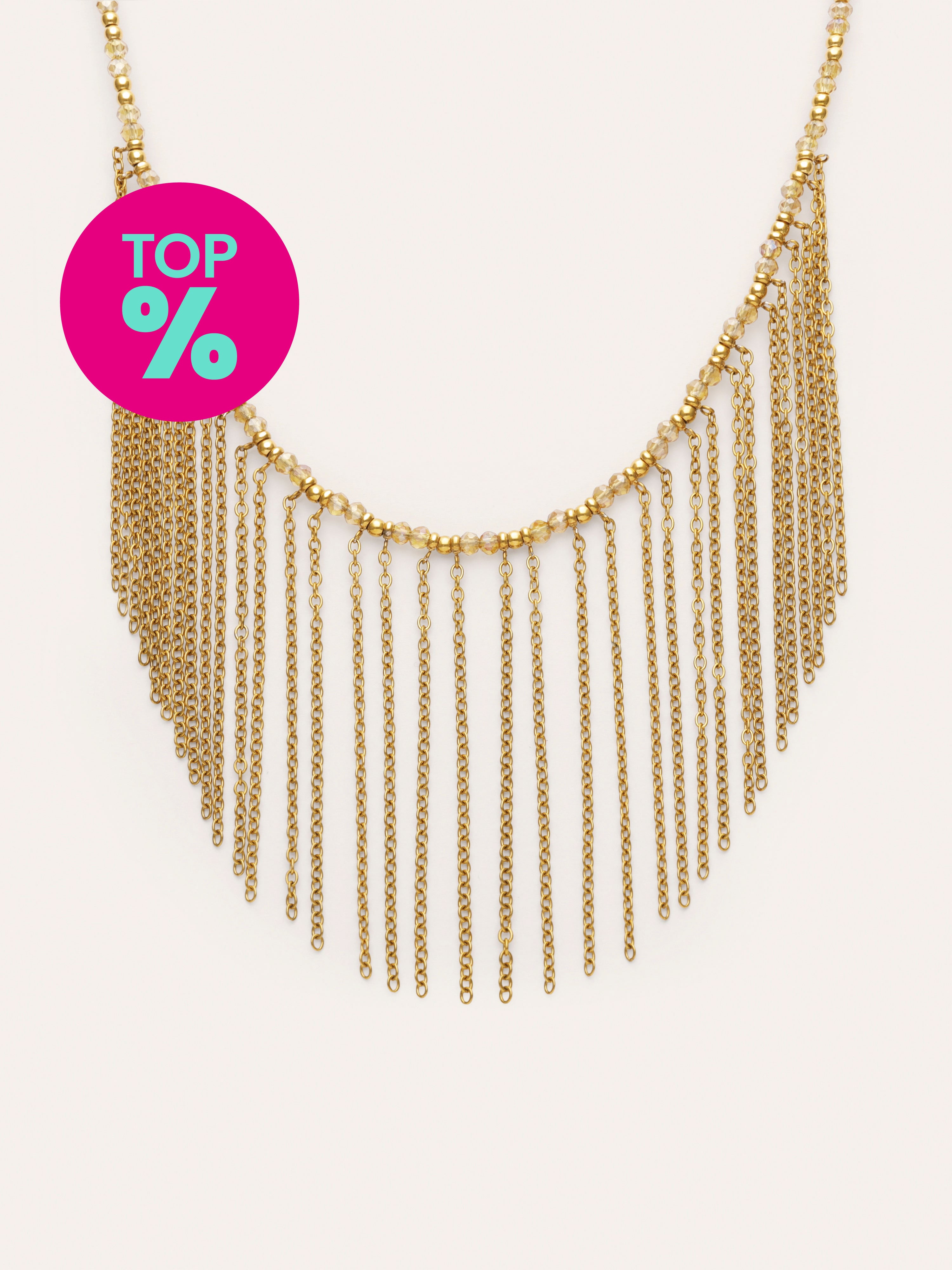 Collana Zafira Champagne Acciaio Placcato Oro