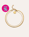 Tobillera Doble Lisse Tail Acero Baño Oro
