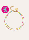 Enkelbandje Dubbele Dots Neon Enamel Staal Verguld met Goud