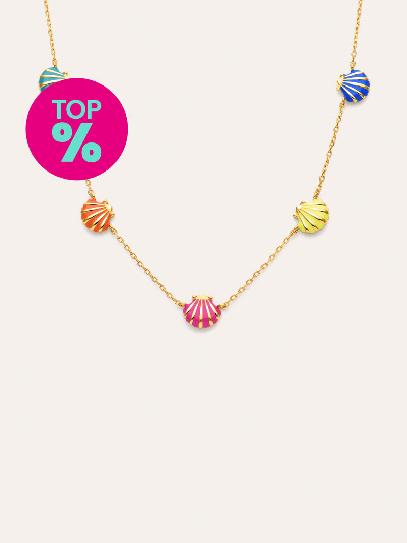 Collana Conchas Enamel Placcato Oro