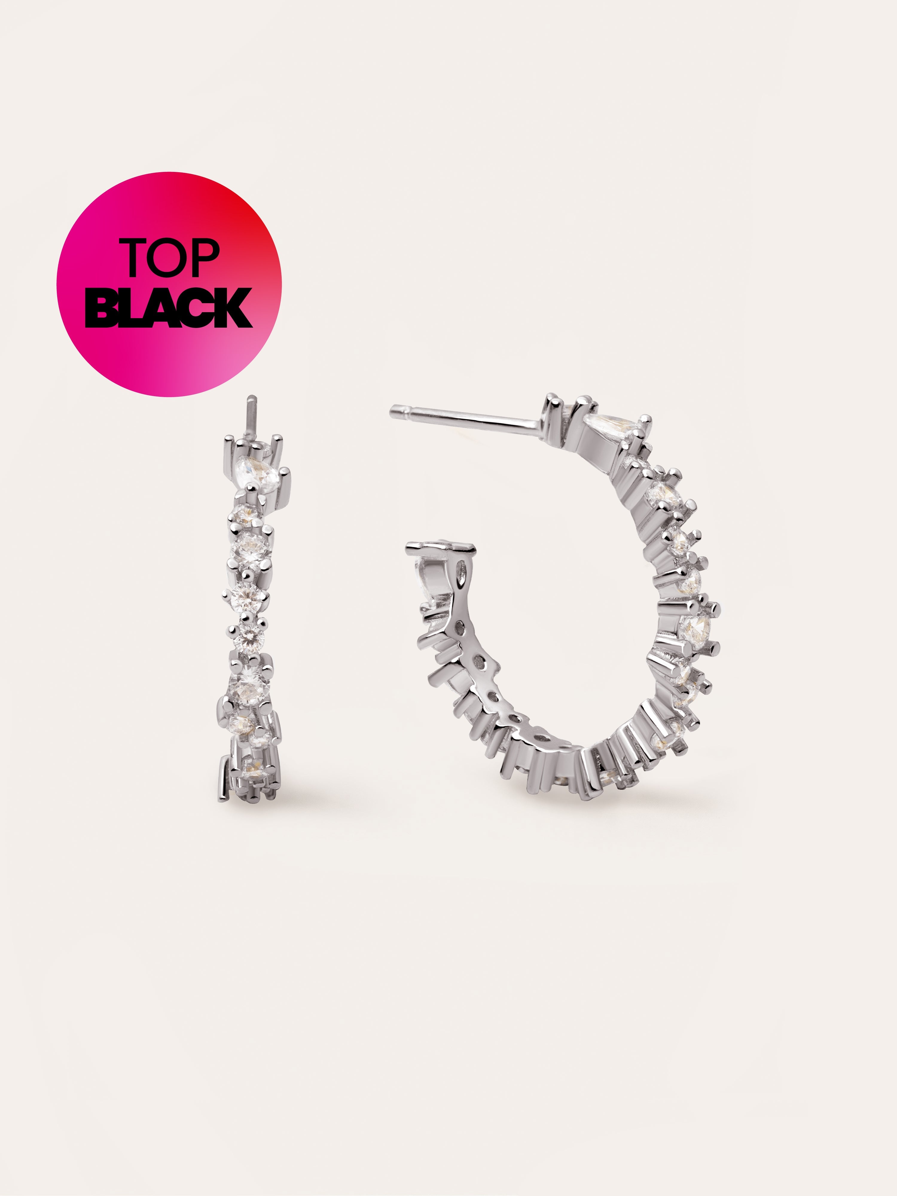 Stellar White Hoop Earrings