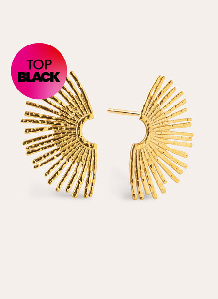 Pendientes Sunbeam Acero Baño Oro