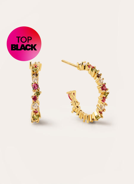 Estellar Colors Gold Hoop Earrings