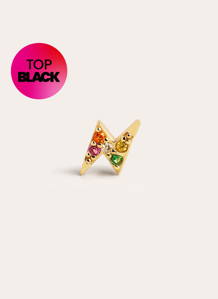 Pendiente Suelto Rayo Colors Plata Baño Oro