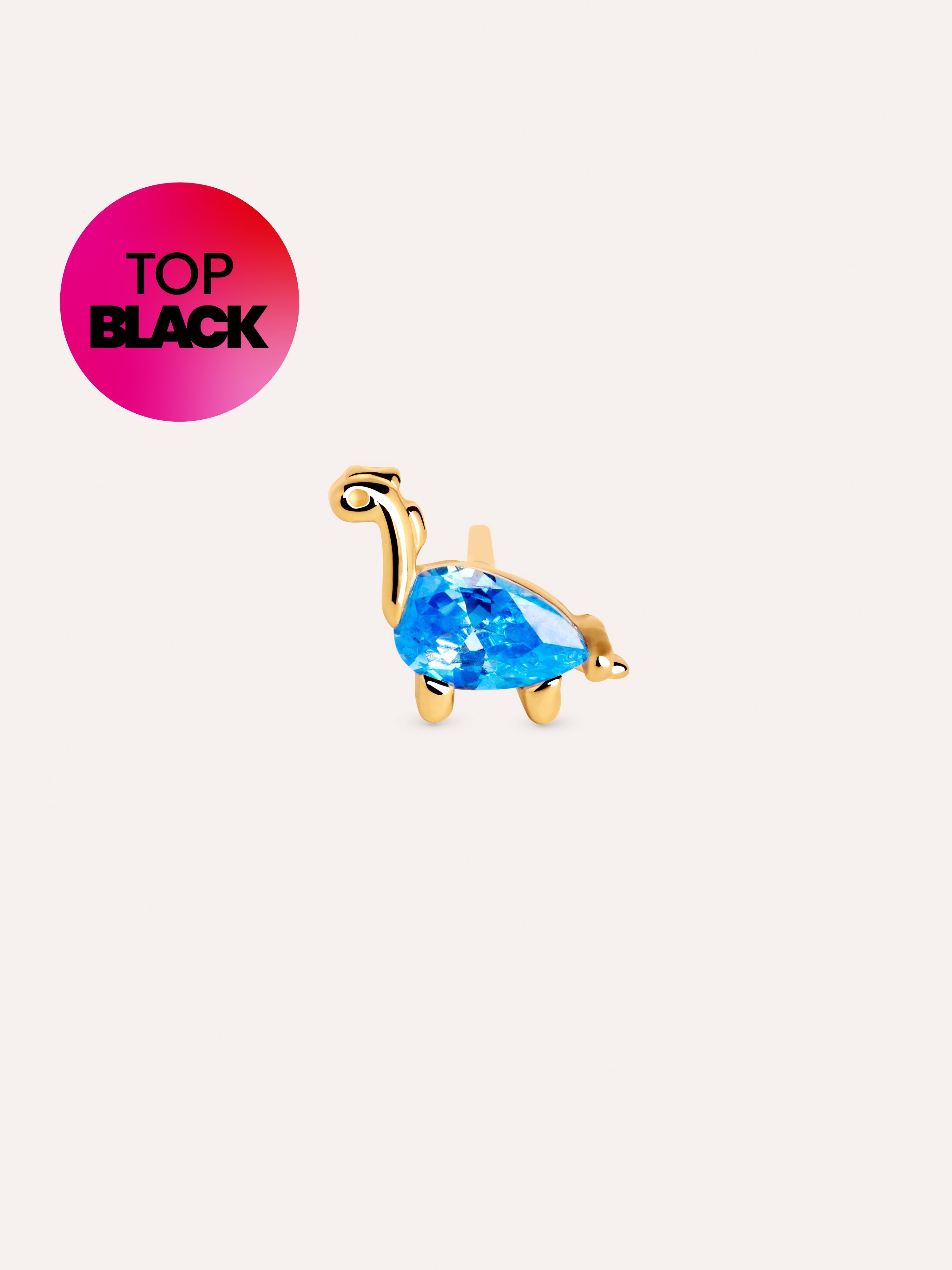 Dino Brontosaurus Sky Gold Single Earring