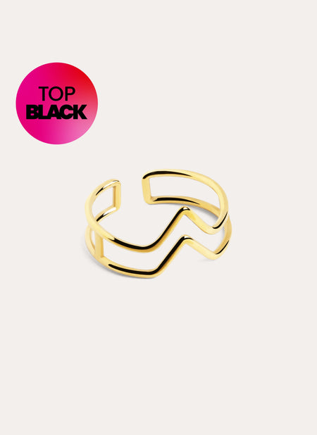 Double Peak Gold Ring