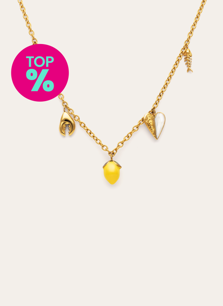 Collana Multicharm Aperitivo Marino Acciaio Placcato Oro