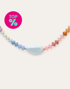 Halskette Gummy Stones Edelstahl mit Goldbeschichtung
