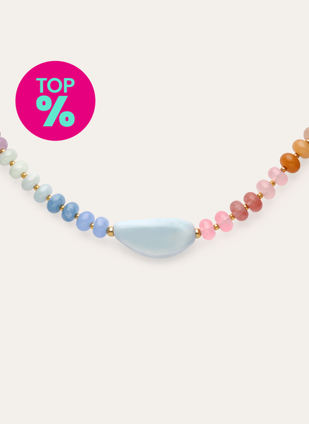 Collana Gummy Stones Acciaio Placcato Oro