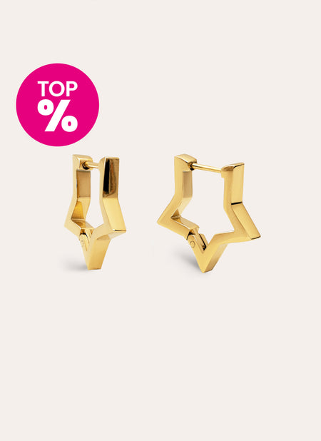 Pendientes Superstar Acero Baño Oro