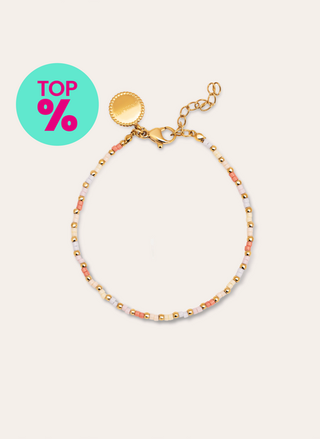 Pulsera Floral Colors Acero Baño Oro