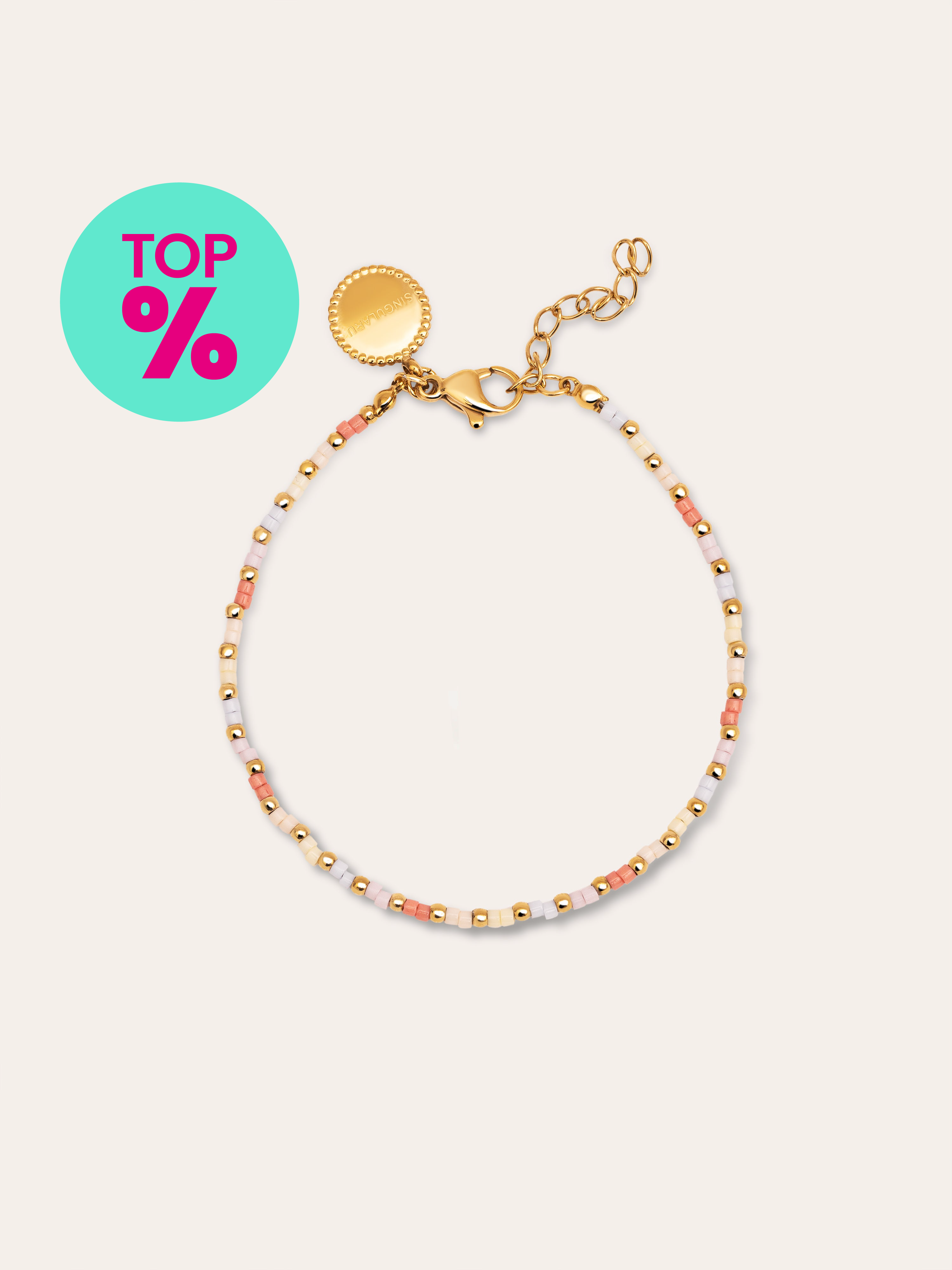 Pulsera Floral Colors Acero Baño Oro