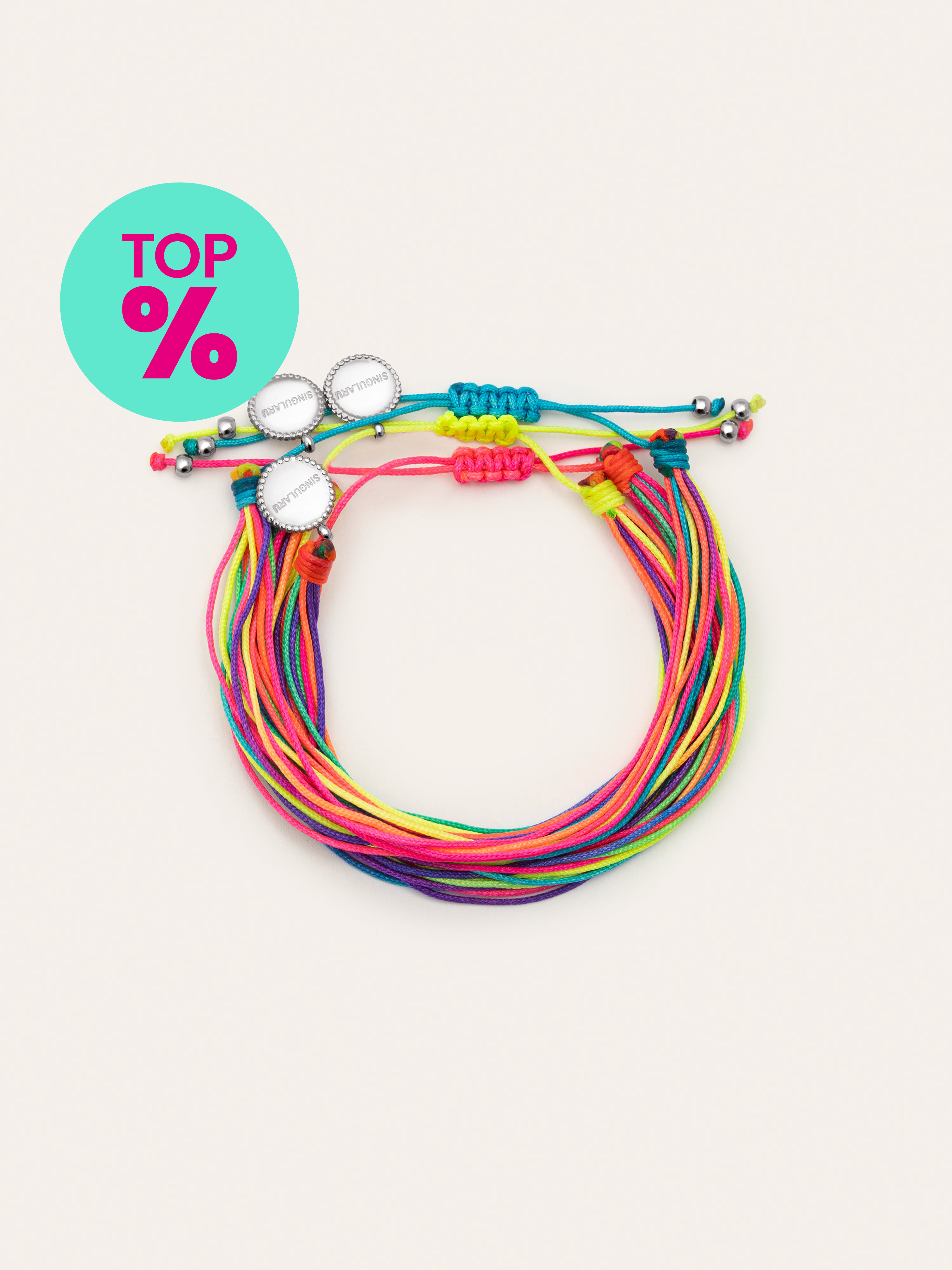 Pack 3 Pulseras Neon Rainbow Fruits Acero