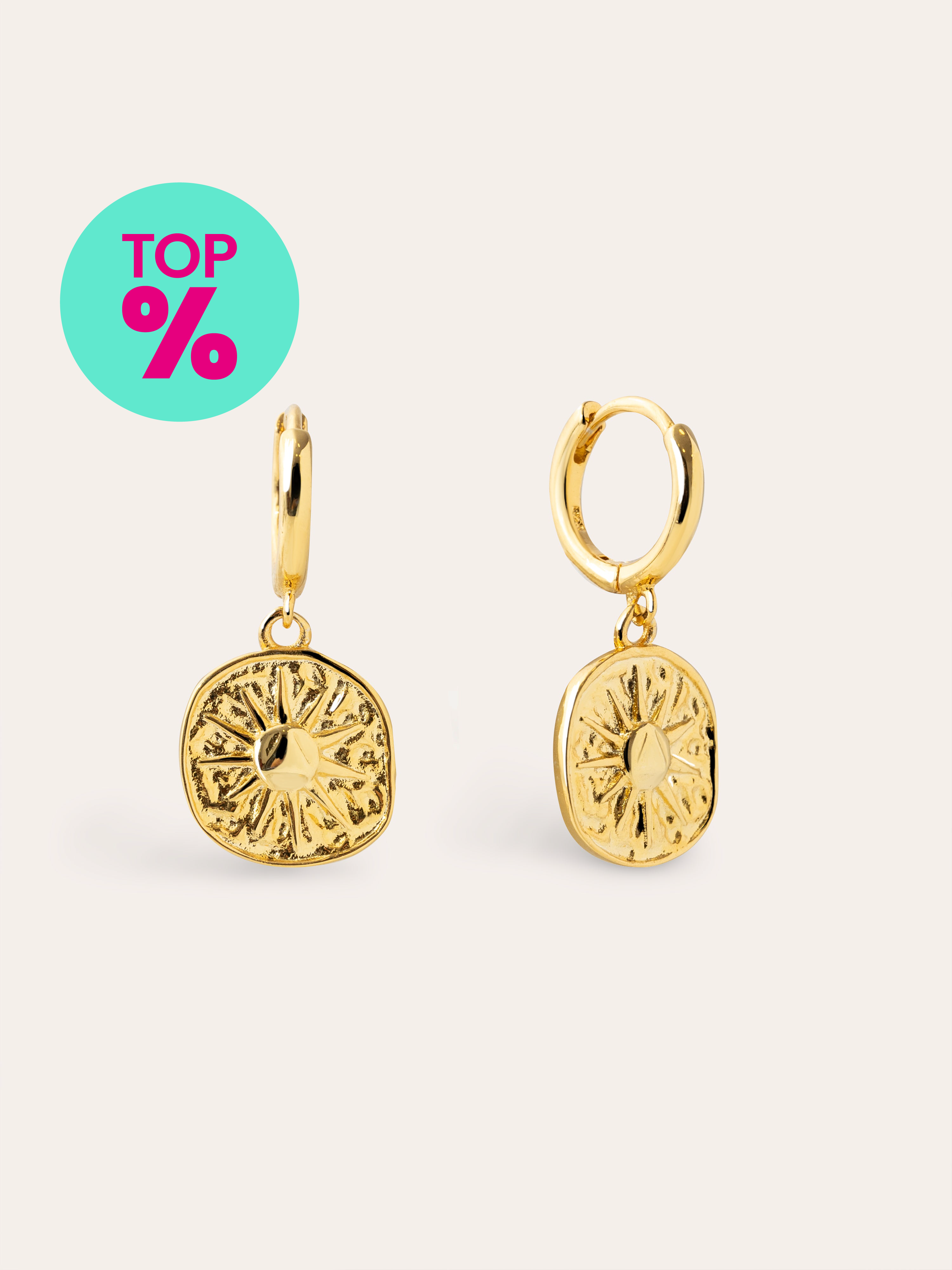 Pendientes Aro Solstice Sun Baño Oro