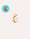 Pendiente Suelto Ear Cuff Cross Plata Baño Oro