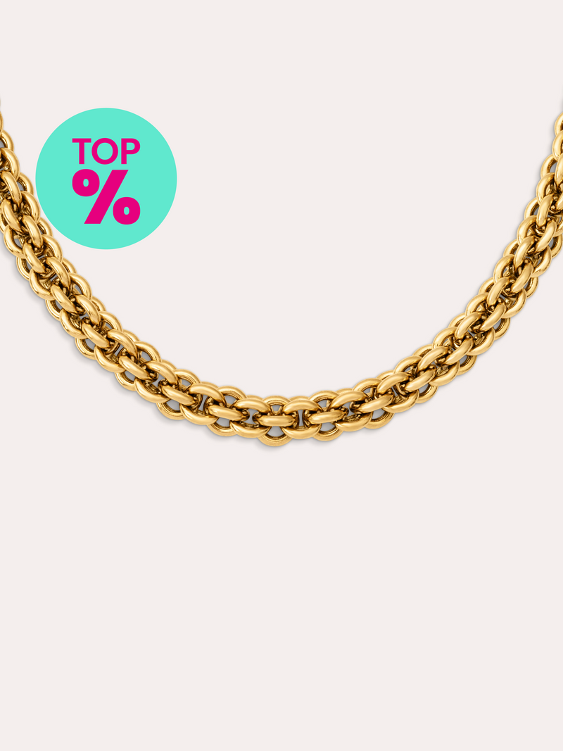 Collar Big Rope Acero Baño Oro