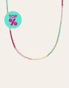 Collar Dye Dots Pastel Acero Baño Oro