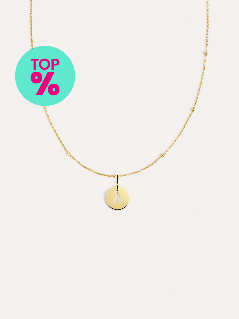Collar Mini Medallion Plata Baño Oro