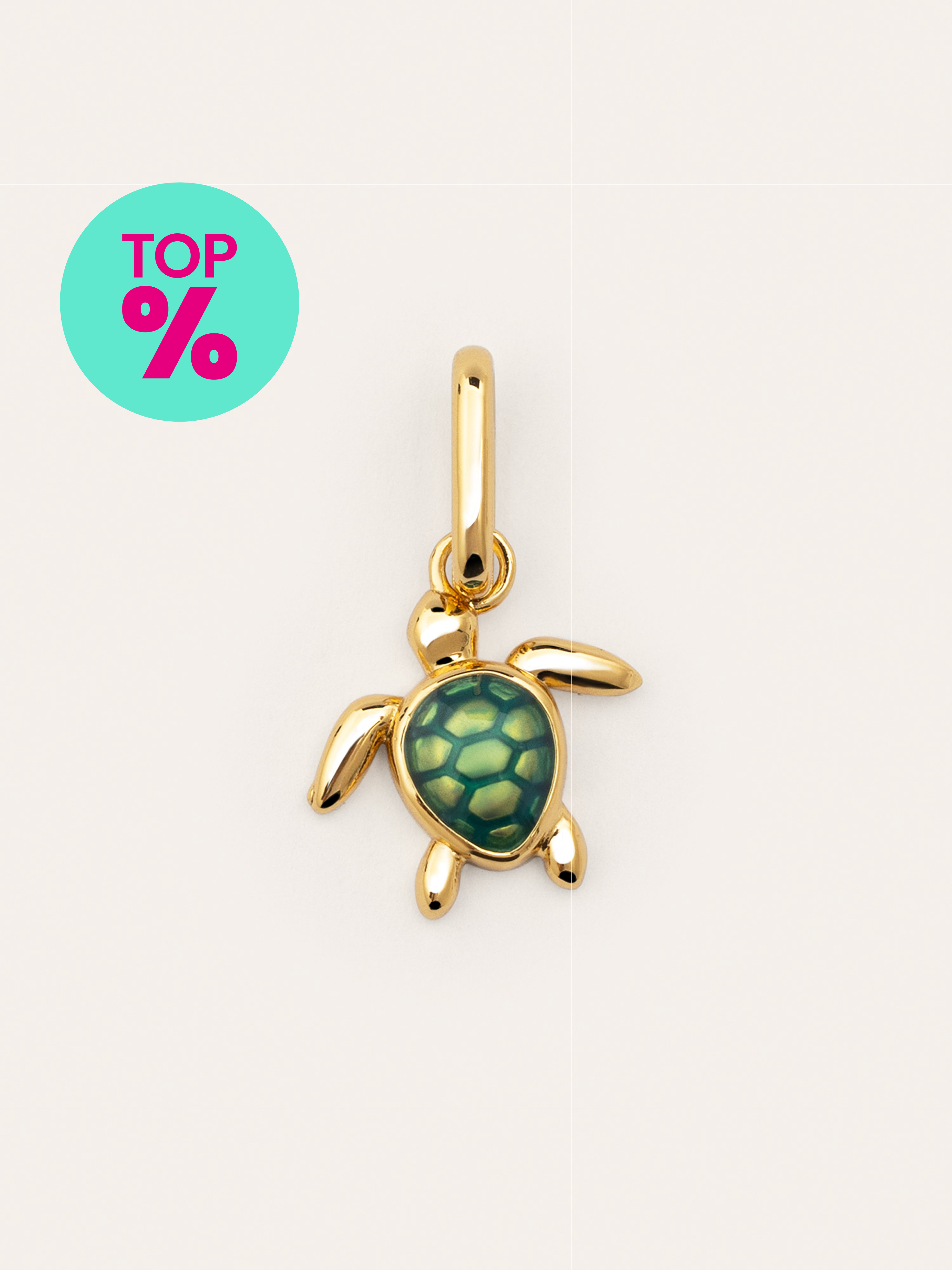 Pendiente Suelto Tortuga Baño Oro