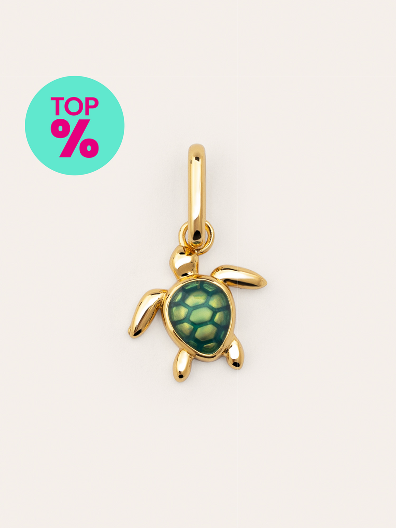 Pendiente Suelto Tortuga Baño Oro