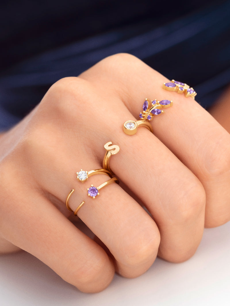 Sophie Lavande Ring mit Goldbeschichtung