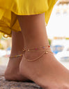 Color Bits Stainless Steel Gold Anklet