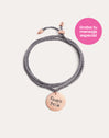 Pulsera Personalizada Dream Chic Gris Oscuro Plata Baño Oro Rosa