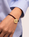 Pulsera Personalizada Medallion Marrón Acero Baño Oro