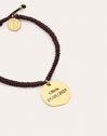 Pulsera Personalizada Medallion Marrón Acero Baño Oro