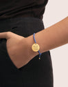 Pulsera Personalizada Medallón Dream Azul Acero Baño Oro