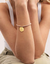 Pulsera Personalizada Medallón Organic Rosa Acero Baño Oro